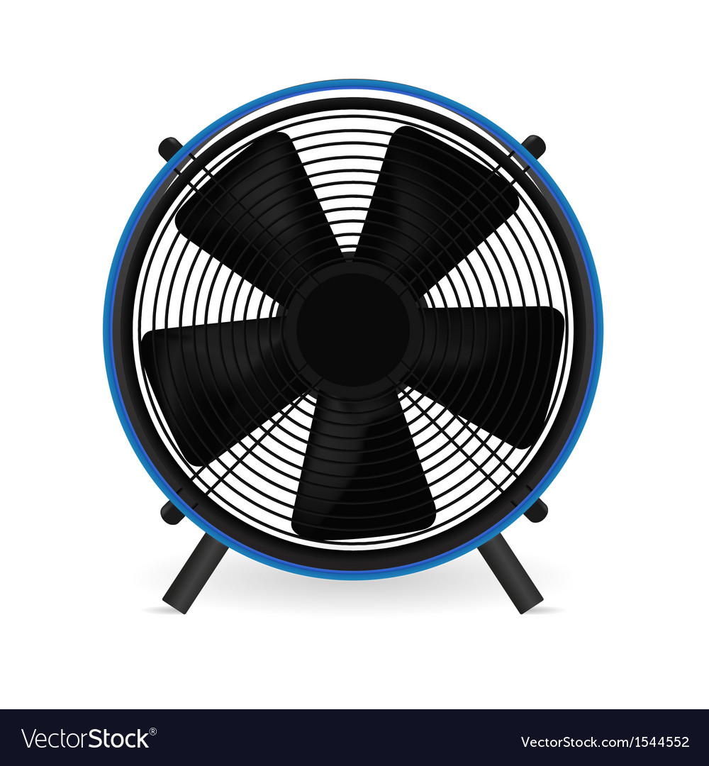 Electric fan in front of white background