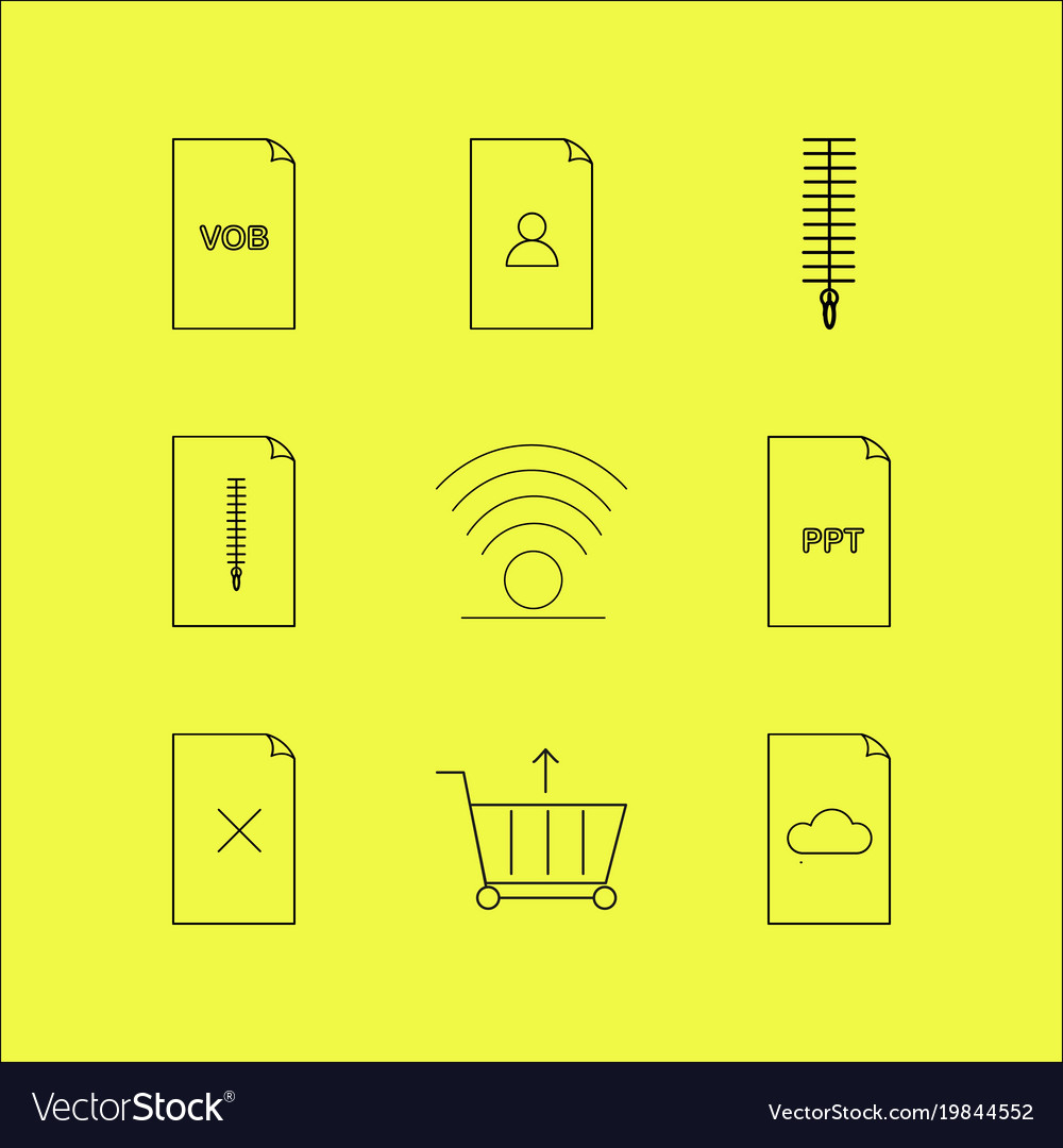 Files and folders linear icon set simple outline