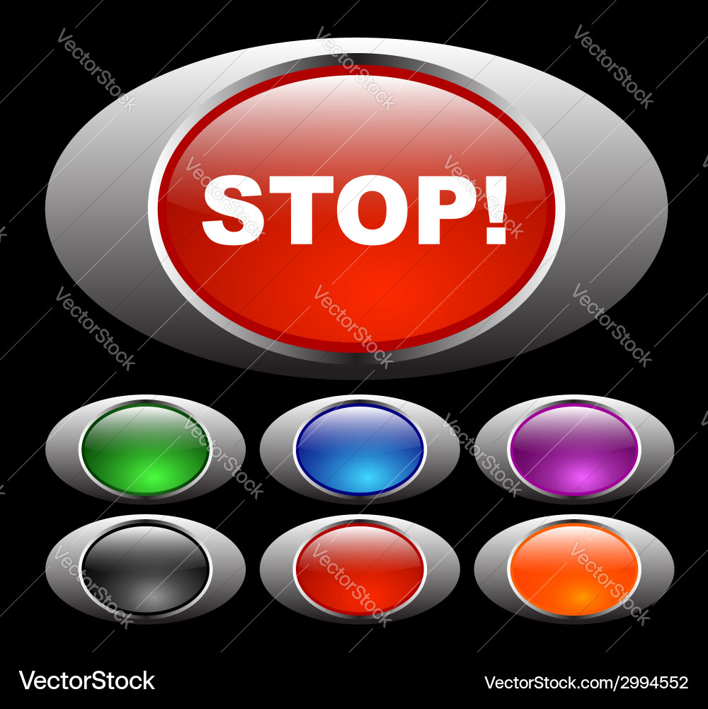 Glossy web buttons Royalty Free Vector Image - VectorStock
