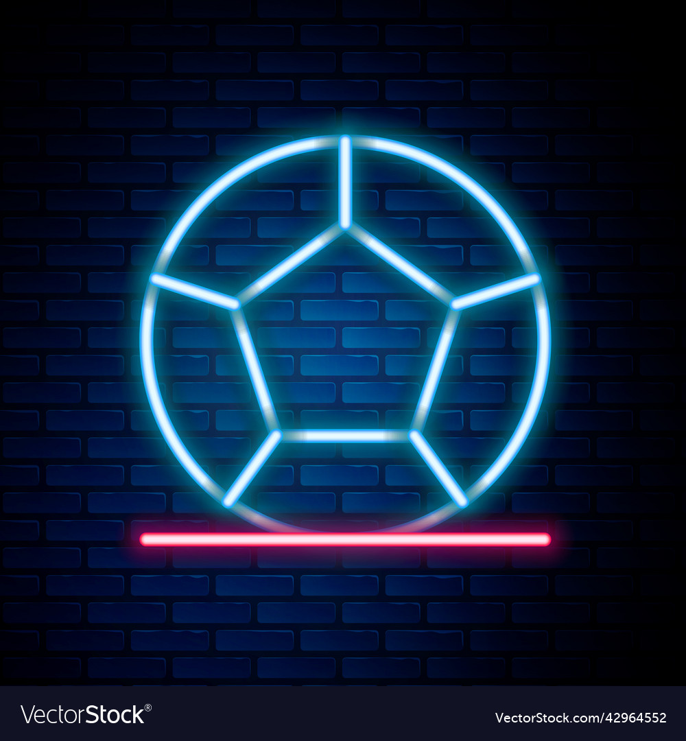 Glowing neon line soccer football ball icon