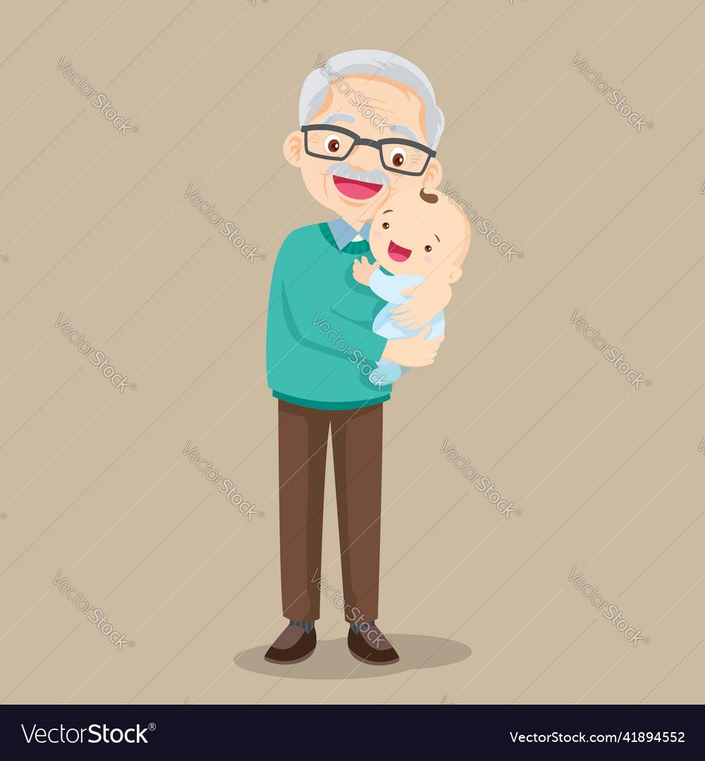 Grandfather and baby grandchild