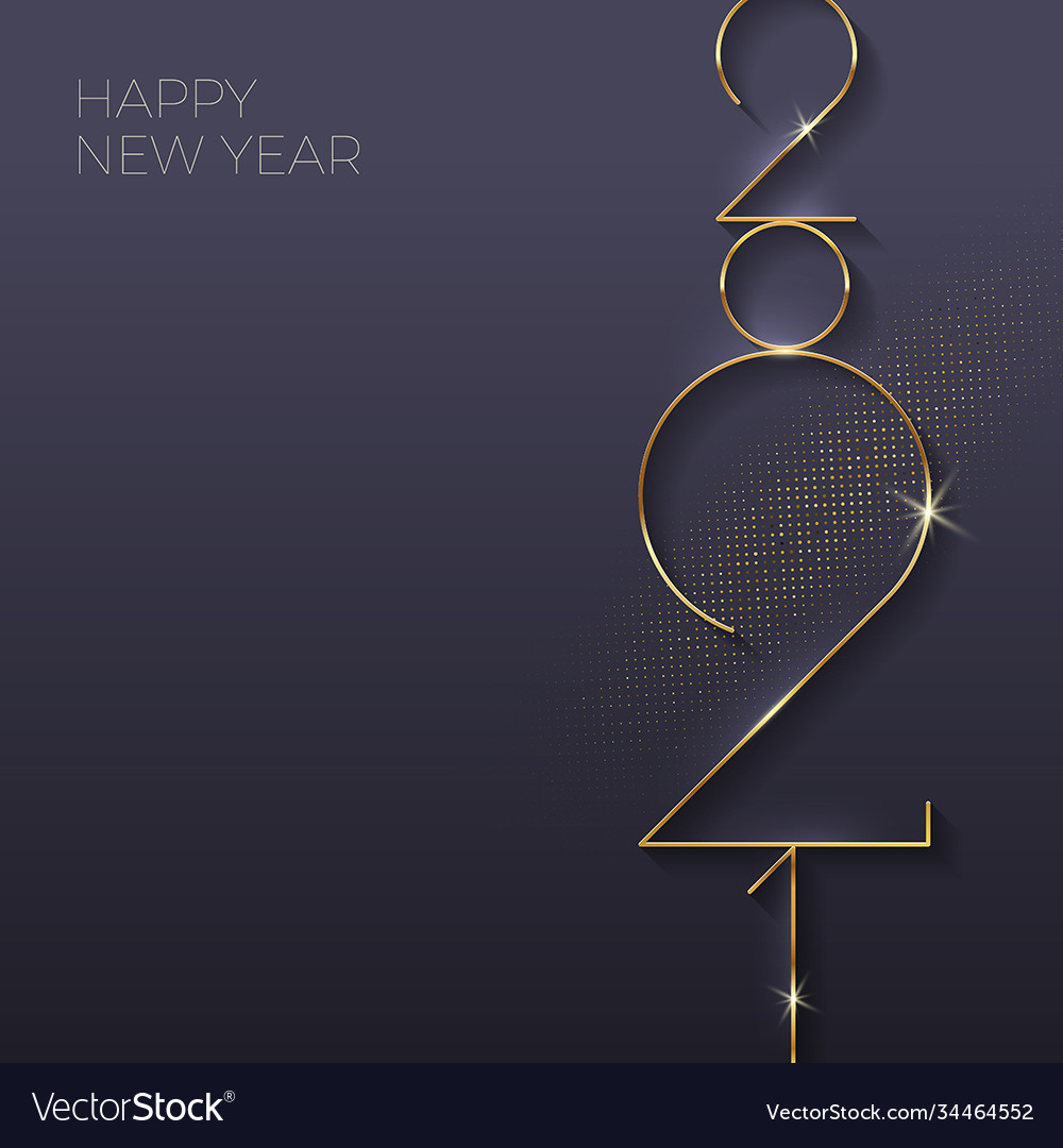 Greeting Card With Golden 2021 New Year Logo Vector Image