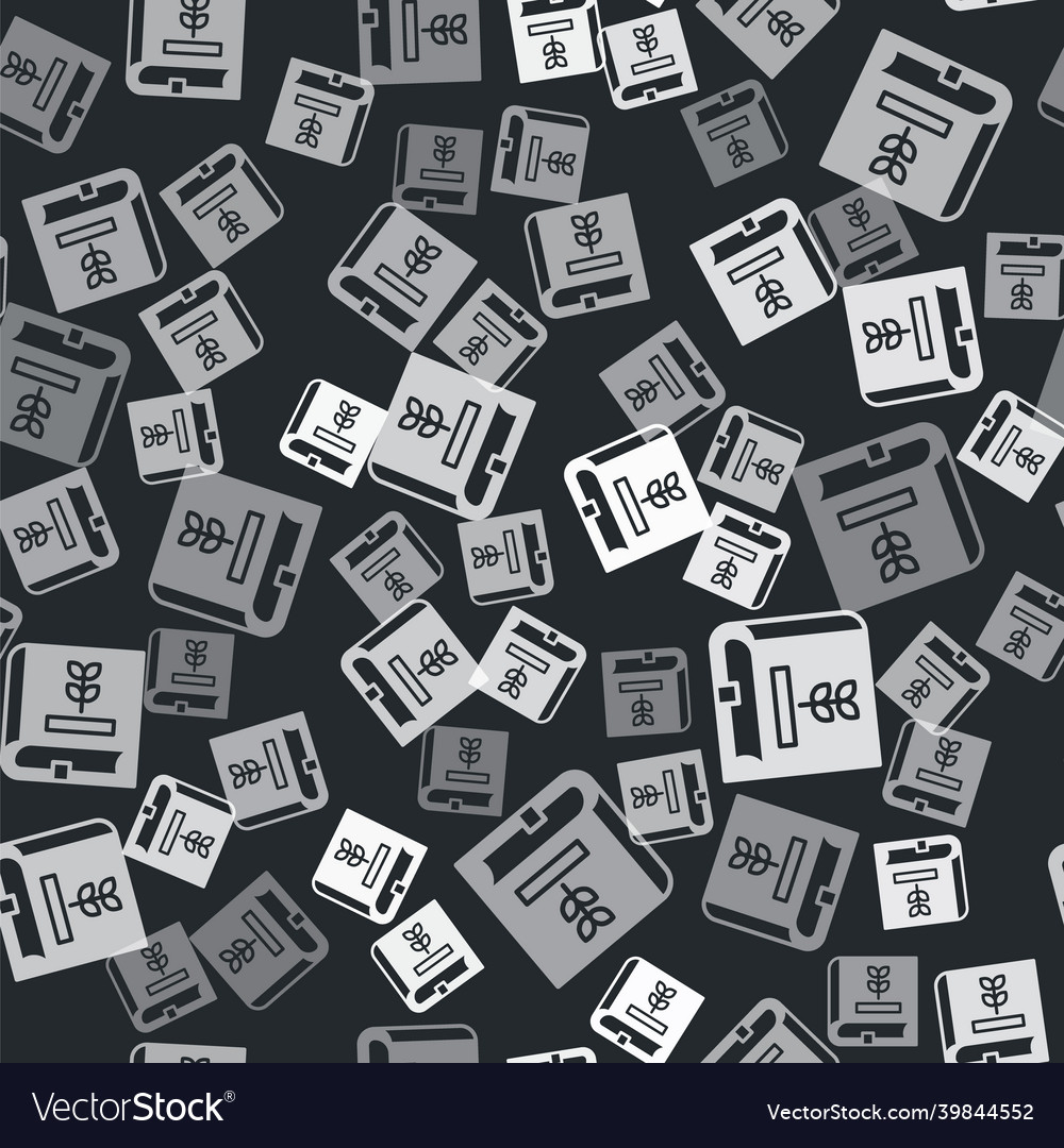 Grey book about seeds icon isolated seamless