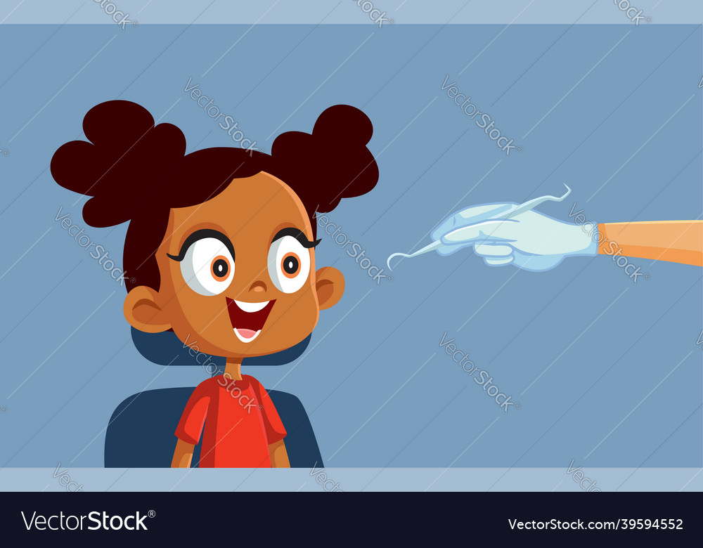 Happy child smiling in dentist office cartoon Vector Image