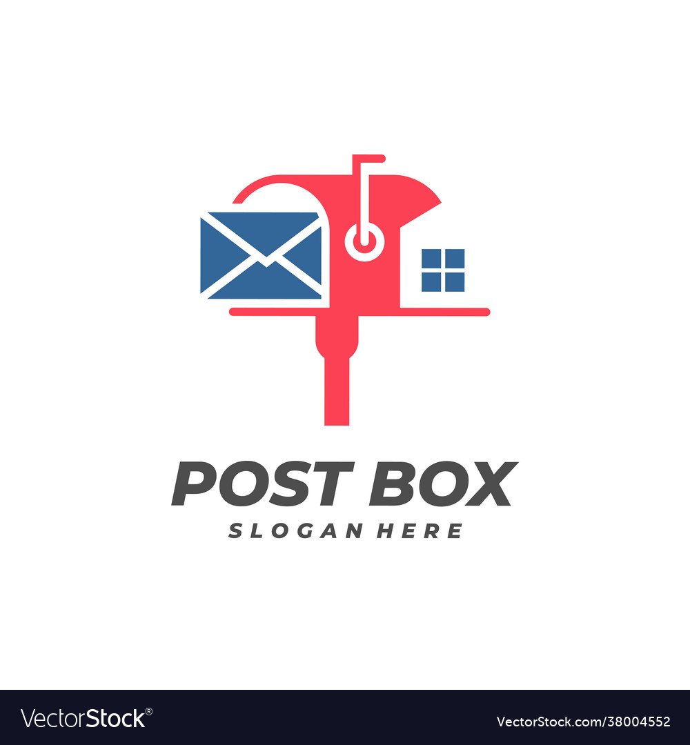 House post box logo template creative Royalty Free Vector