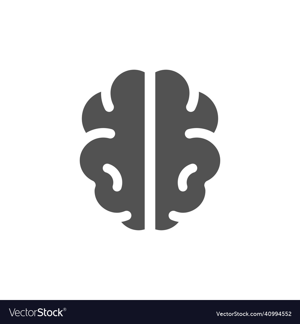 Human brain black icon Royalty Free Vector Image