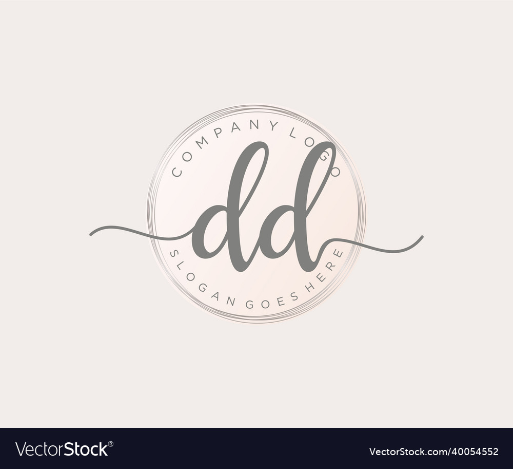 Initial dd feminine logo usable for nature salon Vector Image