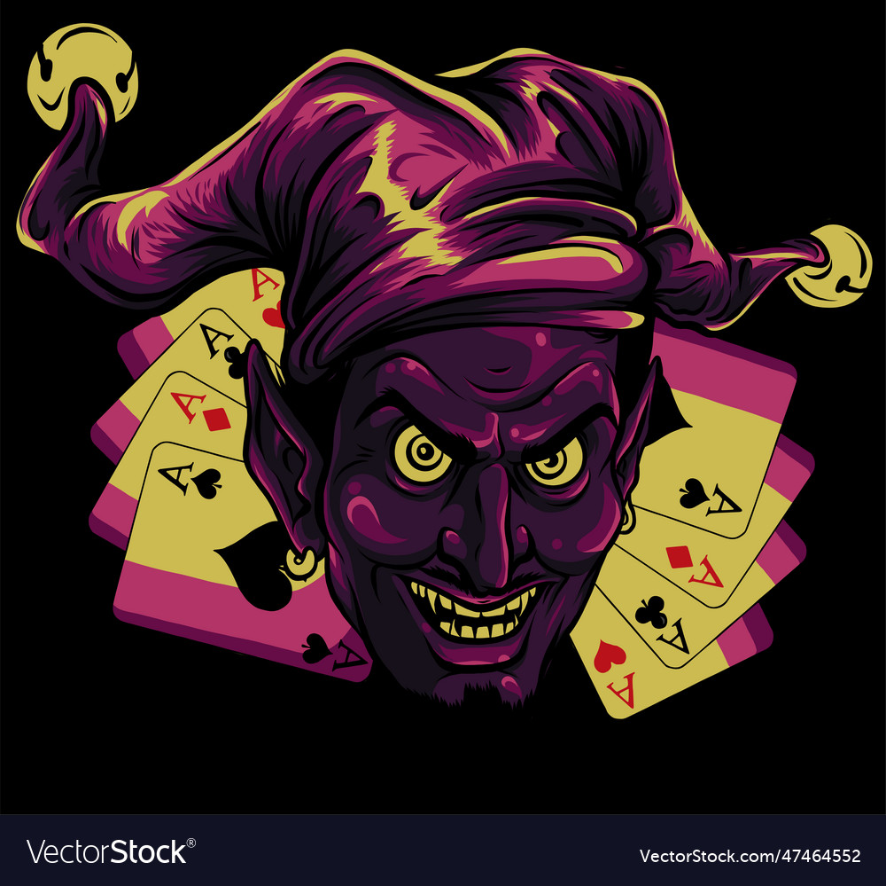 Laughing devil joker Royalty Free Vector Image