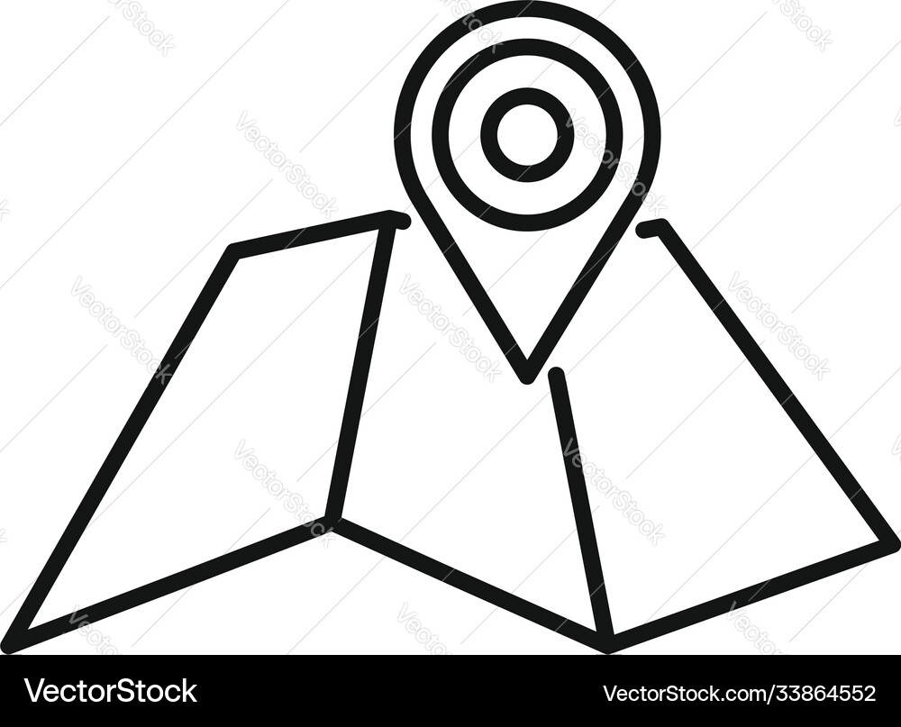 Paper map exploration icon outline style Vector Image