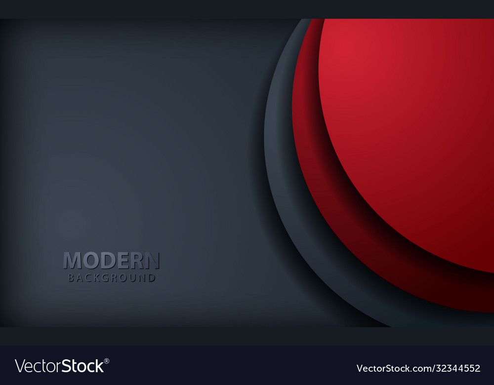 Red overlap layers background on dark gray design vector image Red overlap layers background on dark gray design