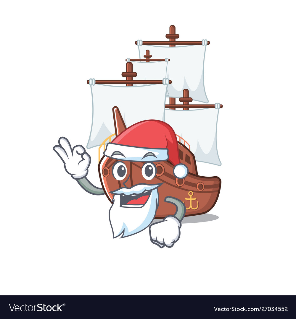 Santa pirate ship with cartoon shape