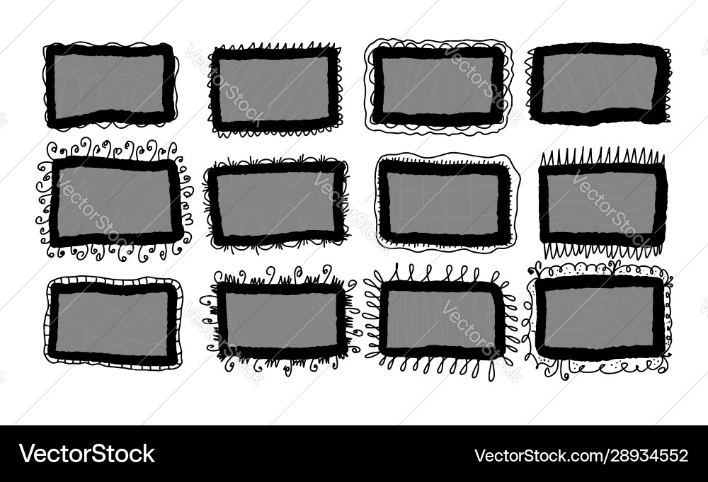 Set hand drawn frames Royalty Free Vector Image
