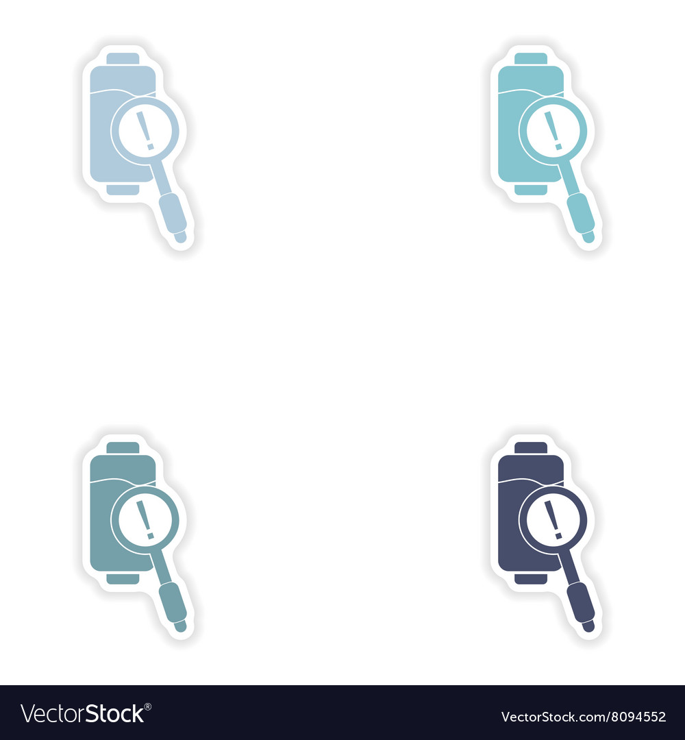 Set of paper stickers on white background mobile