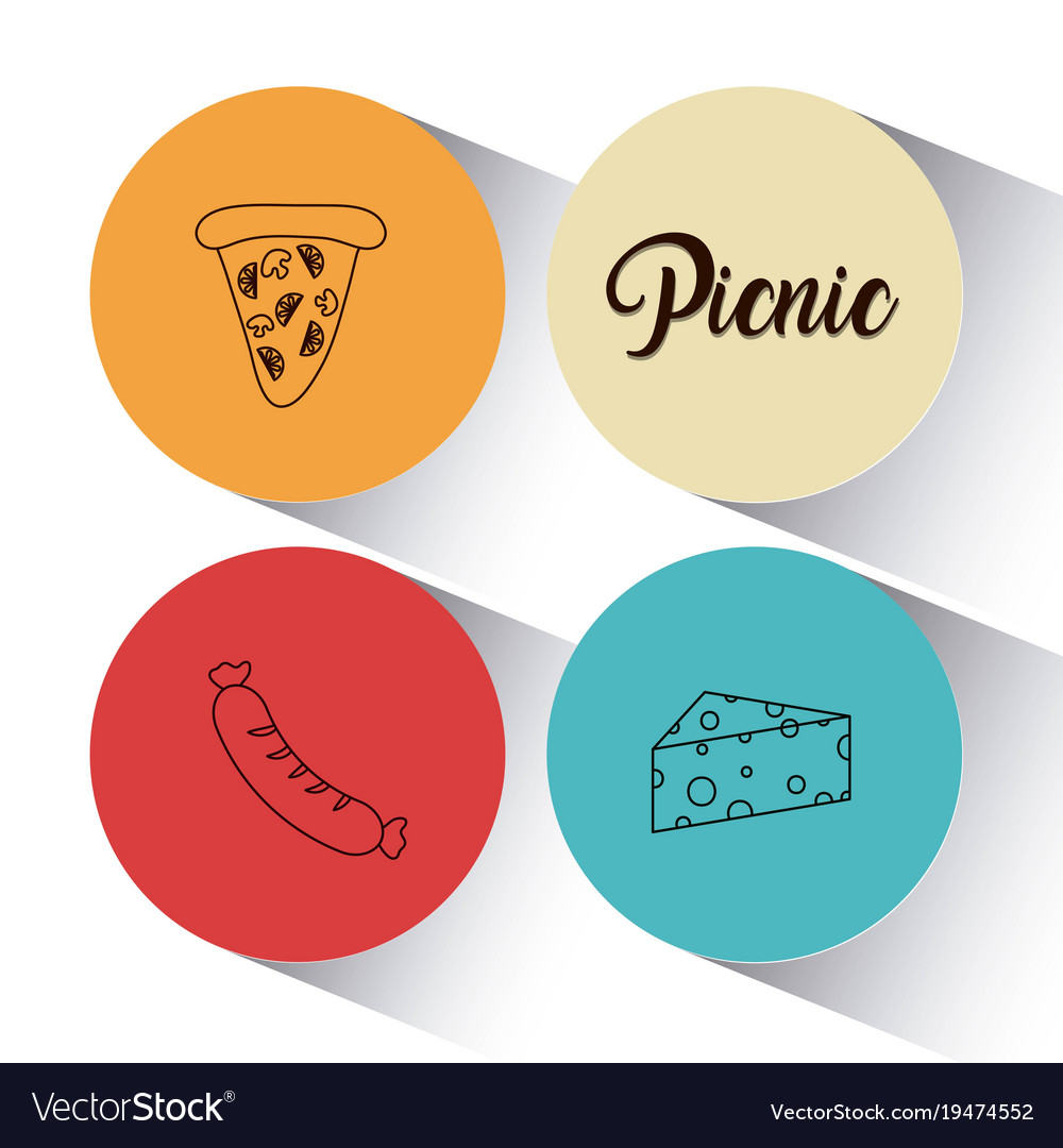 Set of picnic summer icon