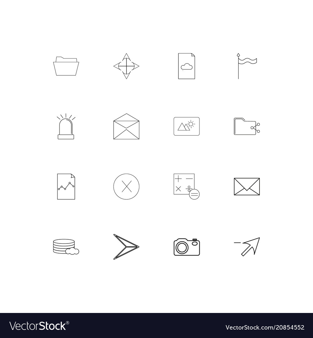 Web linear thin icons set outlined simple
