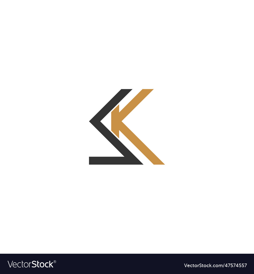 Alphabet letters monogram logo ks sk k Royalty Free Vector