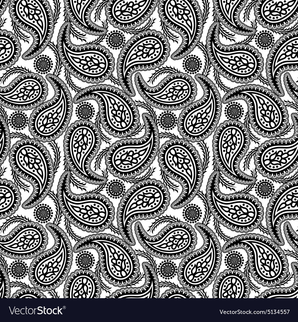 Black And White Paisley Design