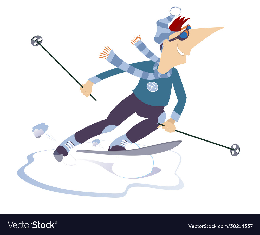 Downhill skier man