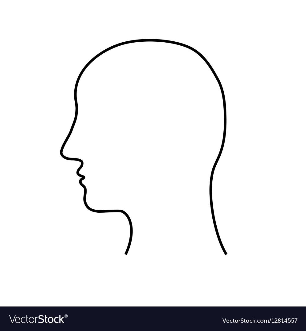 Empty mans head outline Royalty Free Vector Image