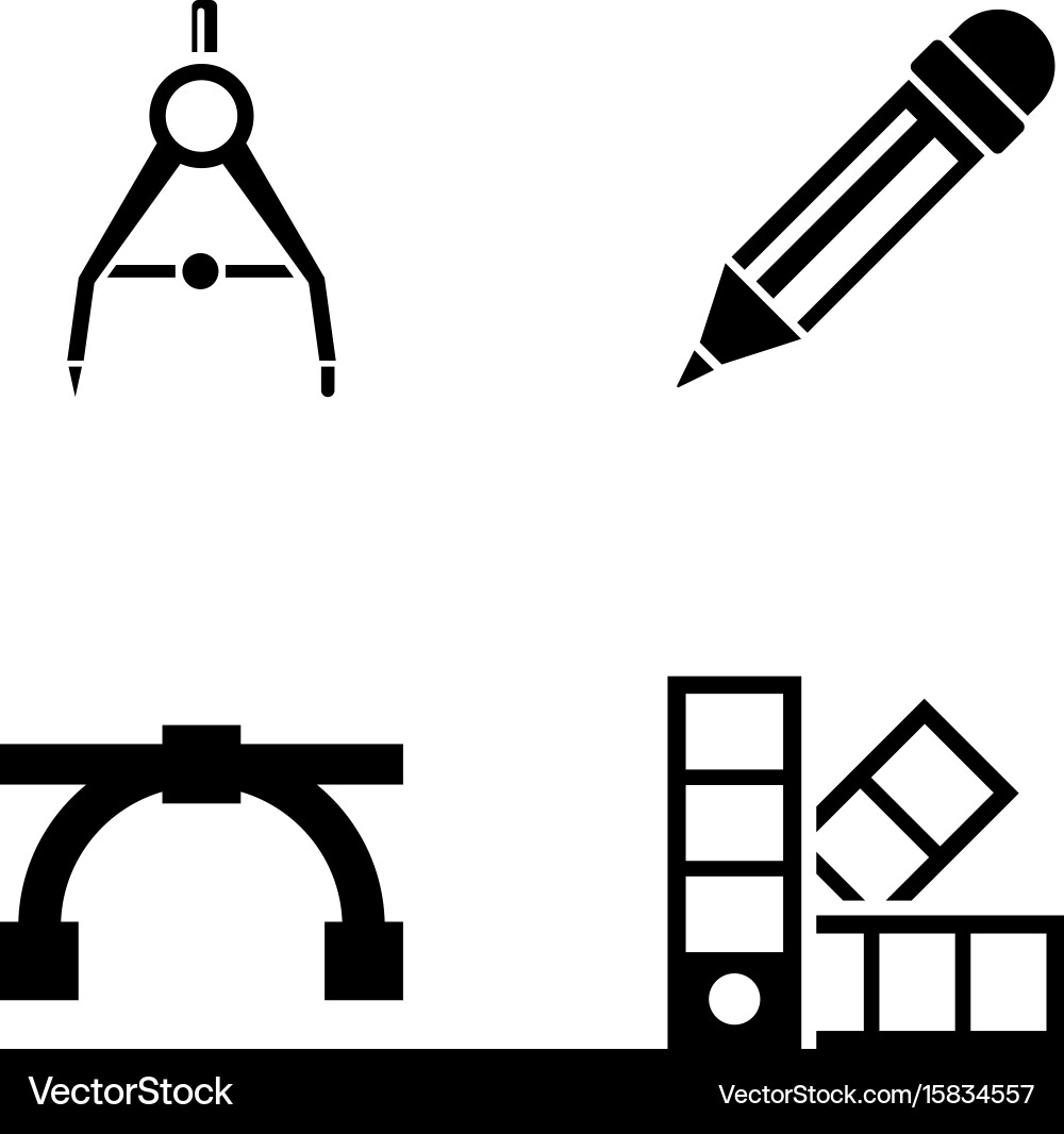 Engineering tools simple related icons Royalty Free Vector