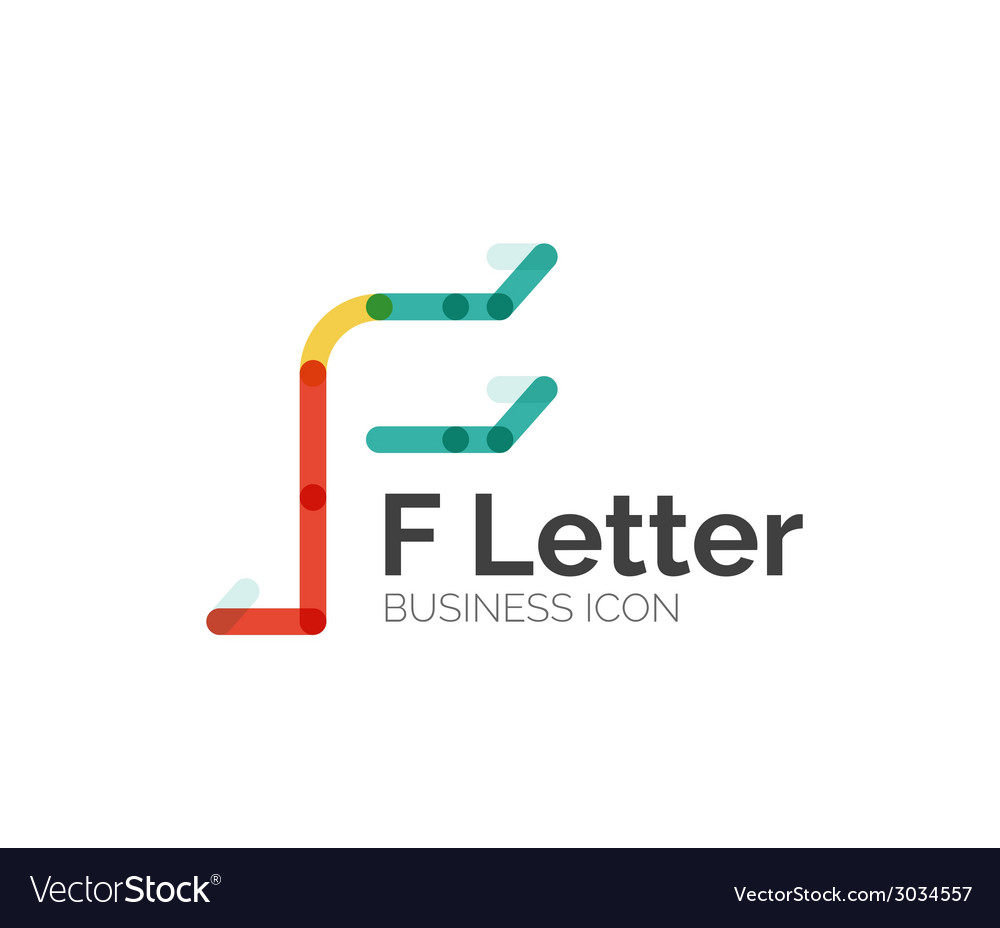 F letter logo minimal line design Royalty Free Vector Image