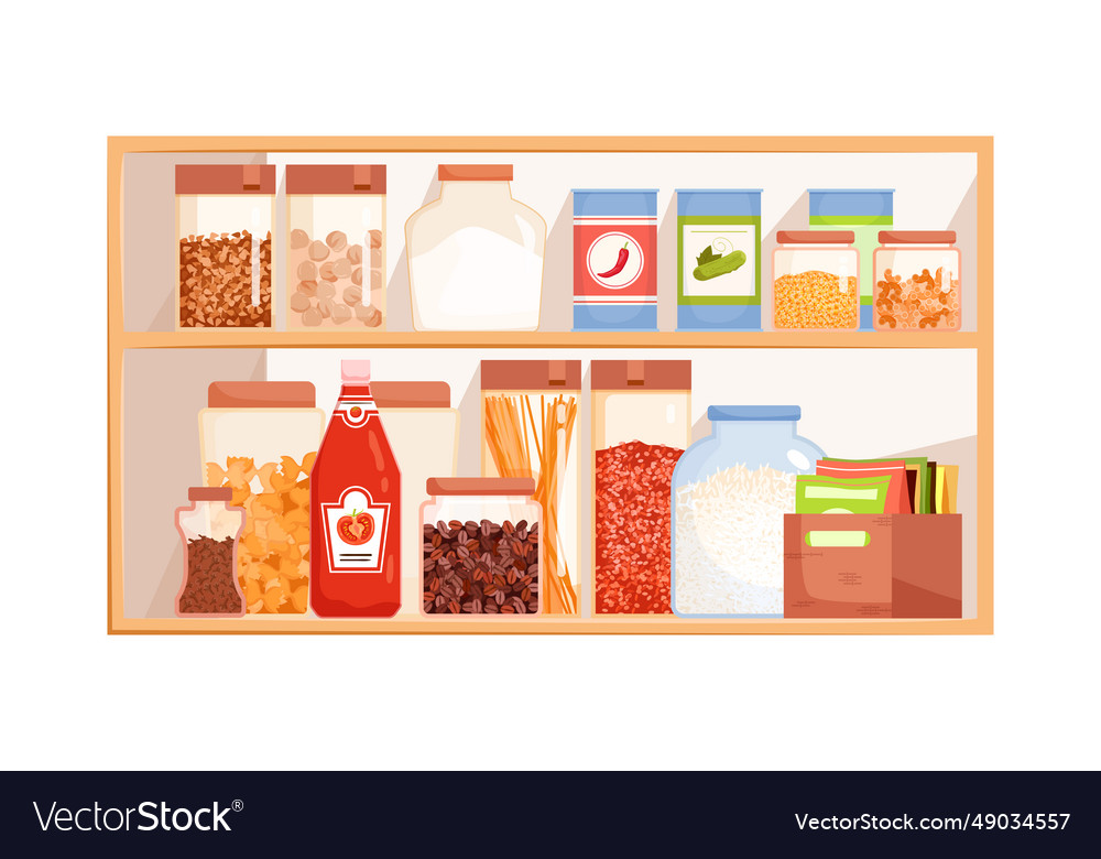 kitchen-cupboard-shelves-with-food-products-vector-image