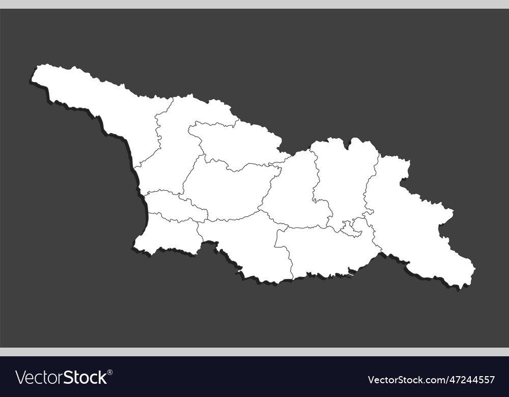 Map country georgia divided on regions Royalty Free Vector