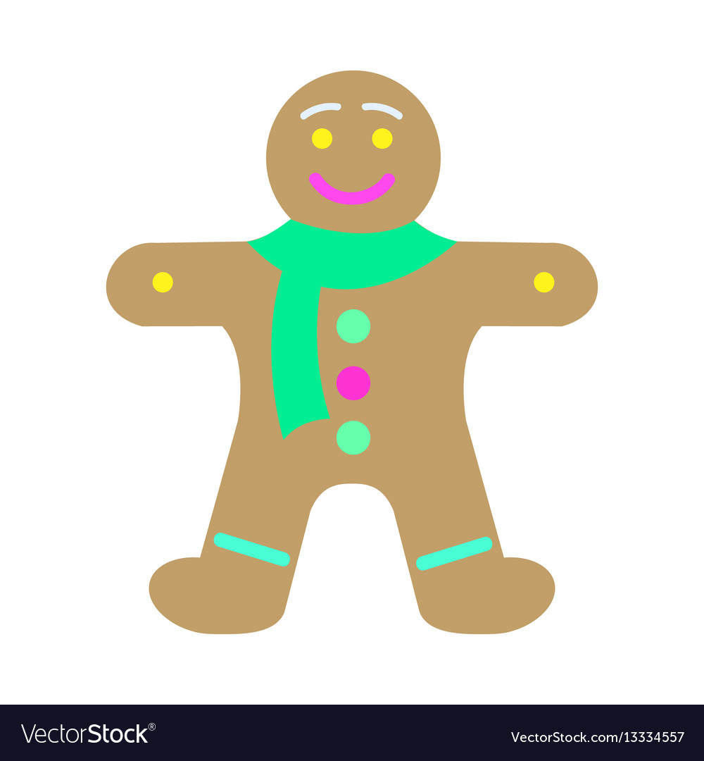 New year decorated gingerbread in shape of man