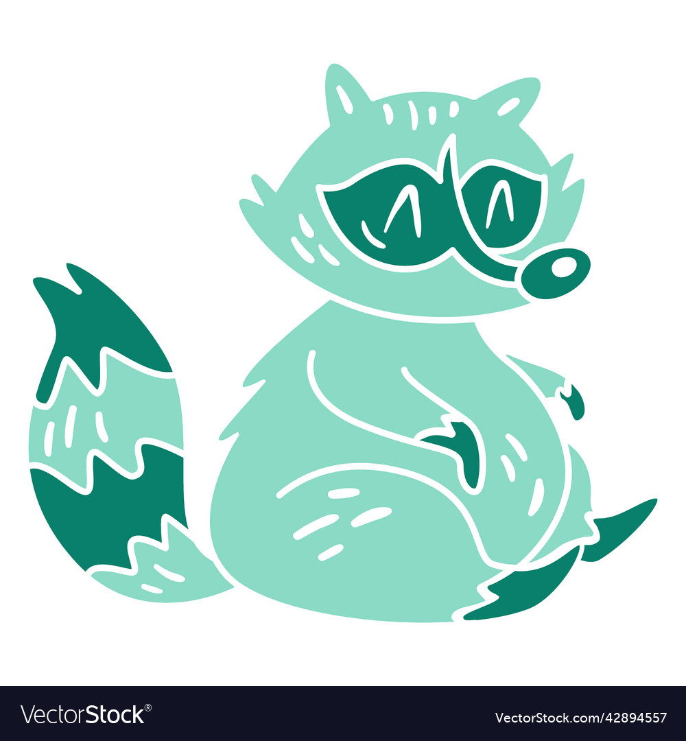 Racoon cut out high quality Royalty Free Vector Image