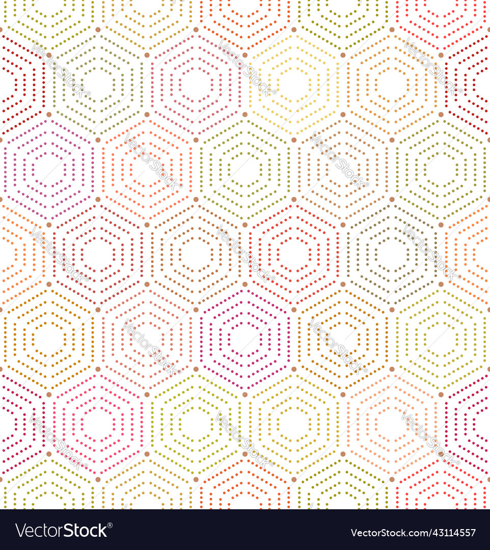 Seamless pattern with hexagonal dotted