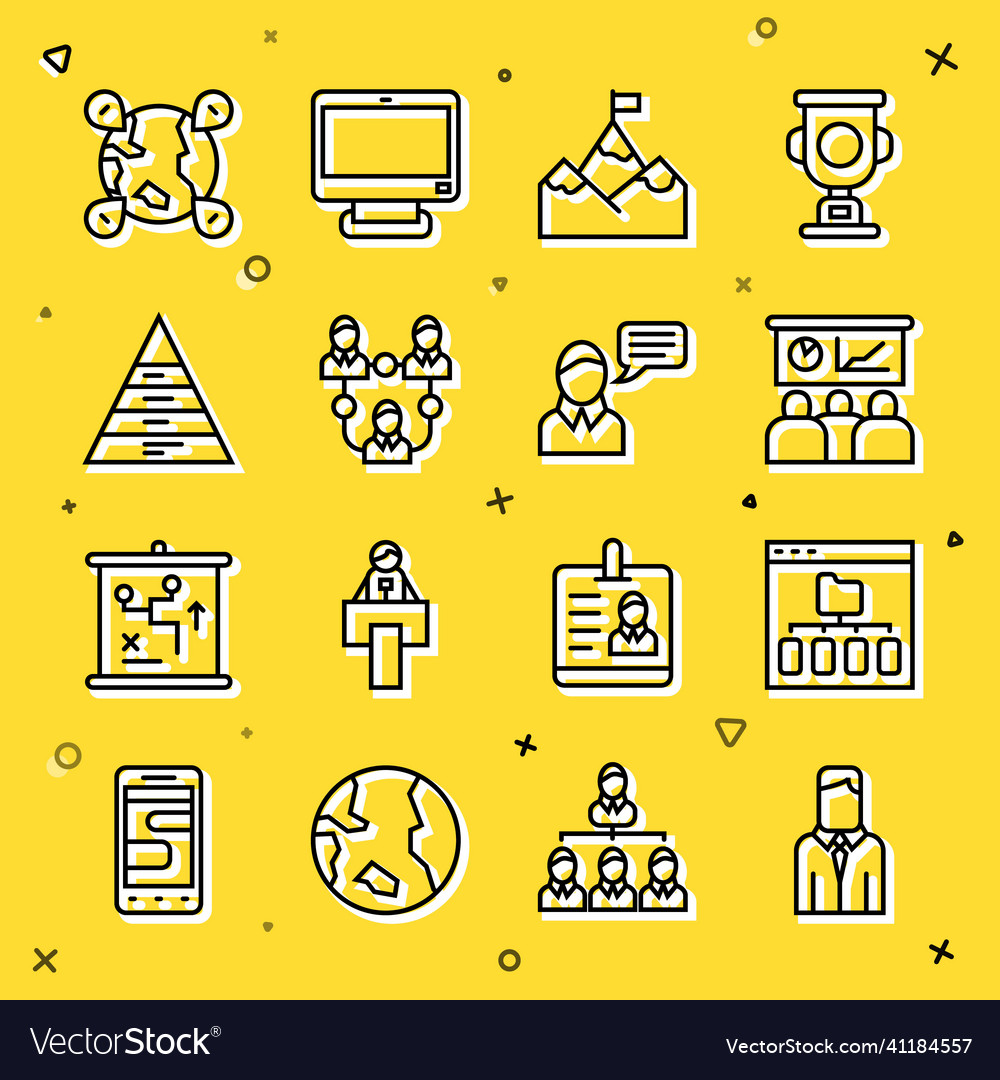 Set line worker browser files training vector image Set line worker browser files training