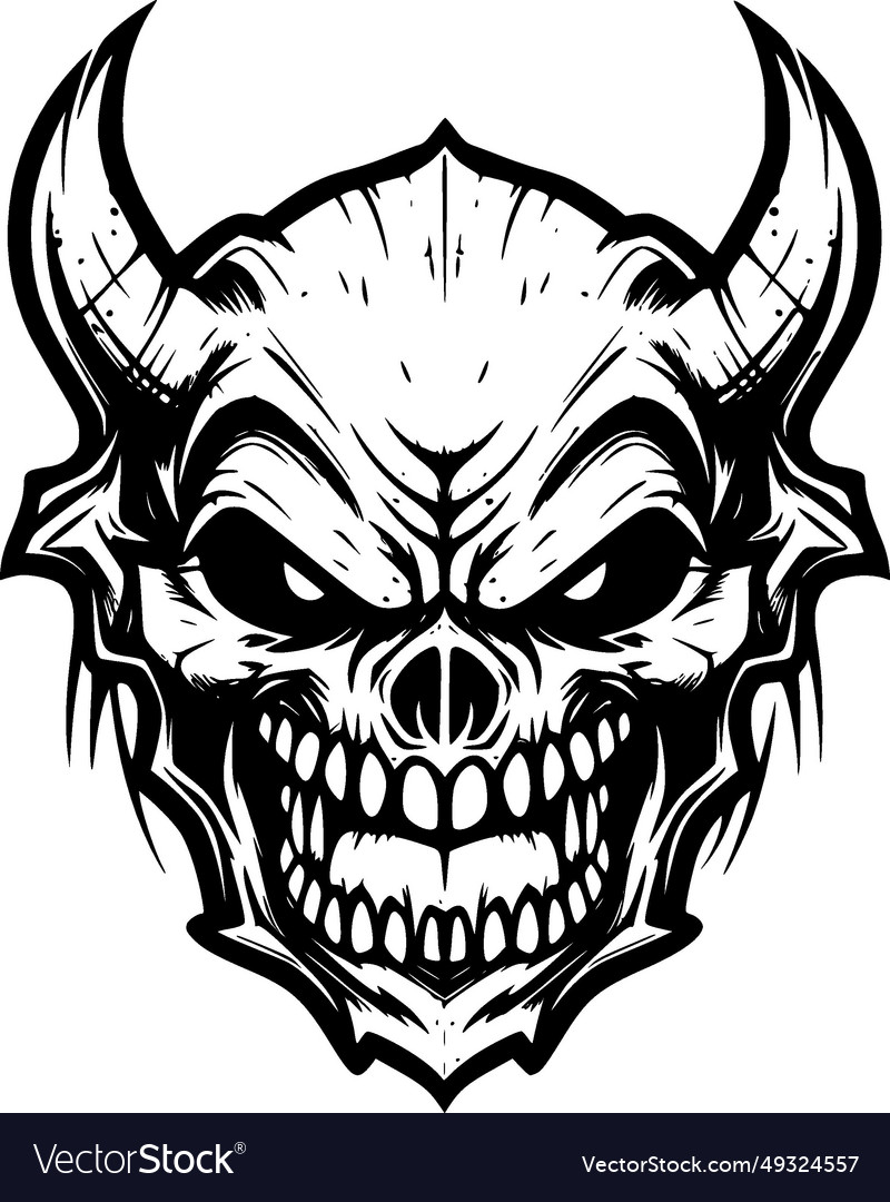 Skull - black and white isolated icon