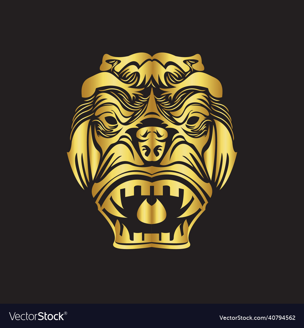 Angry gorrila in gold and black colour