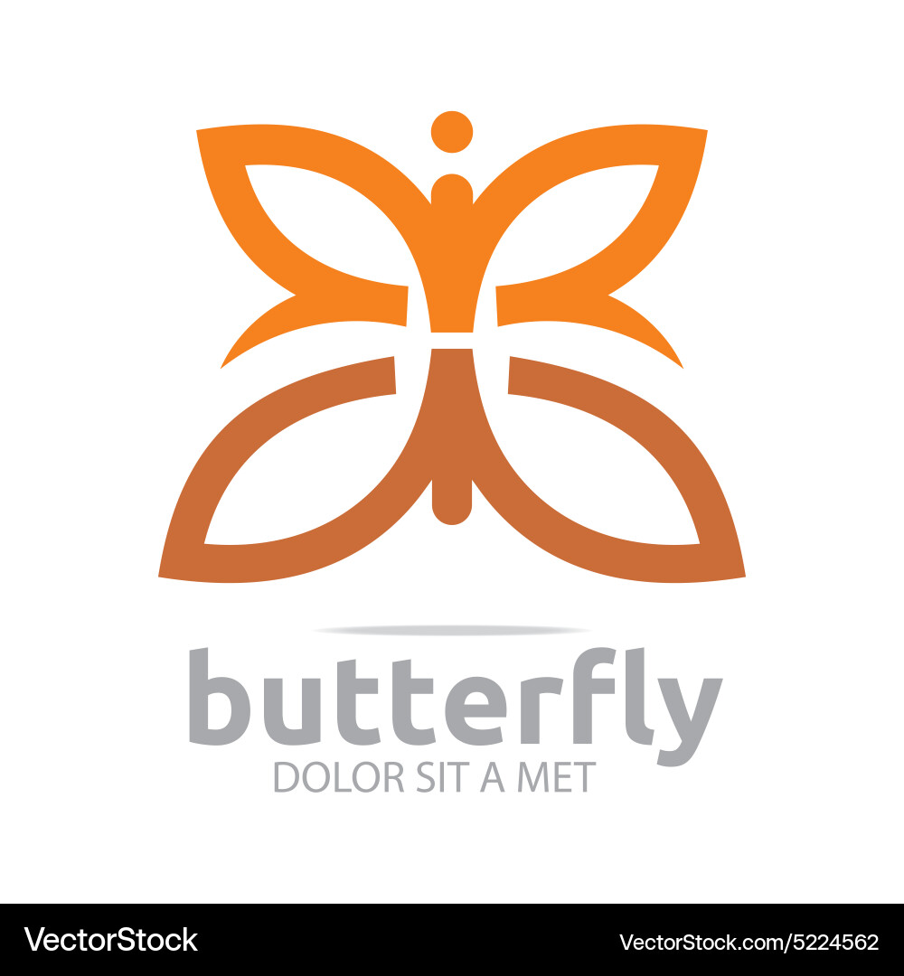 Butterfly leaf brown insect spring symbol Vector Image