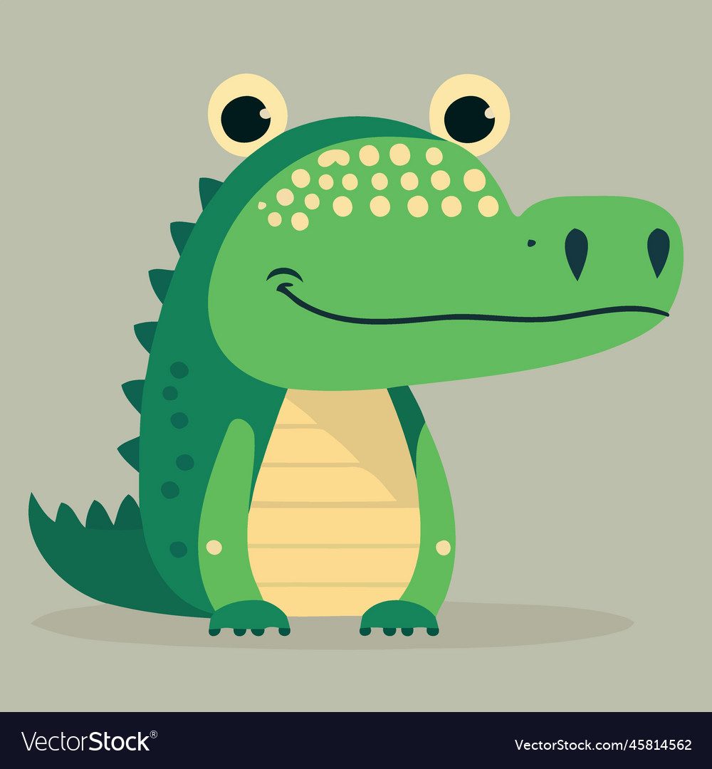 Cute crocodile reptile animal body Royalty Free Vector Image