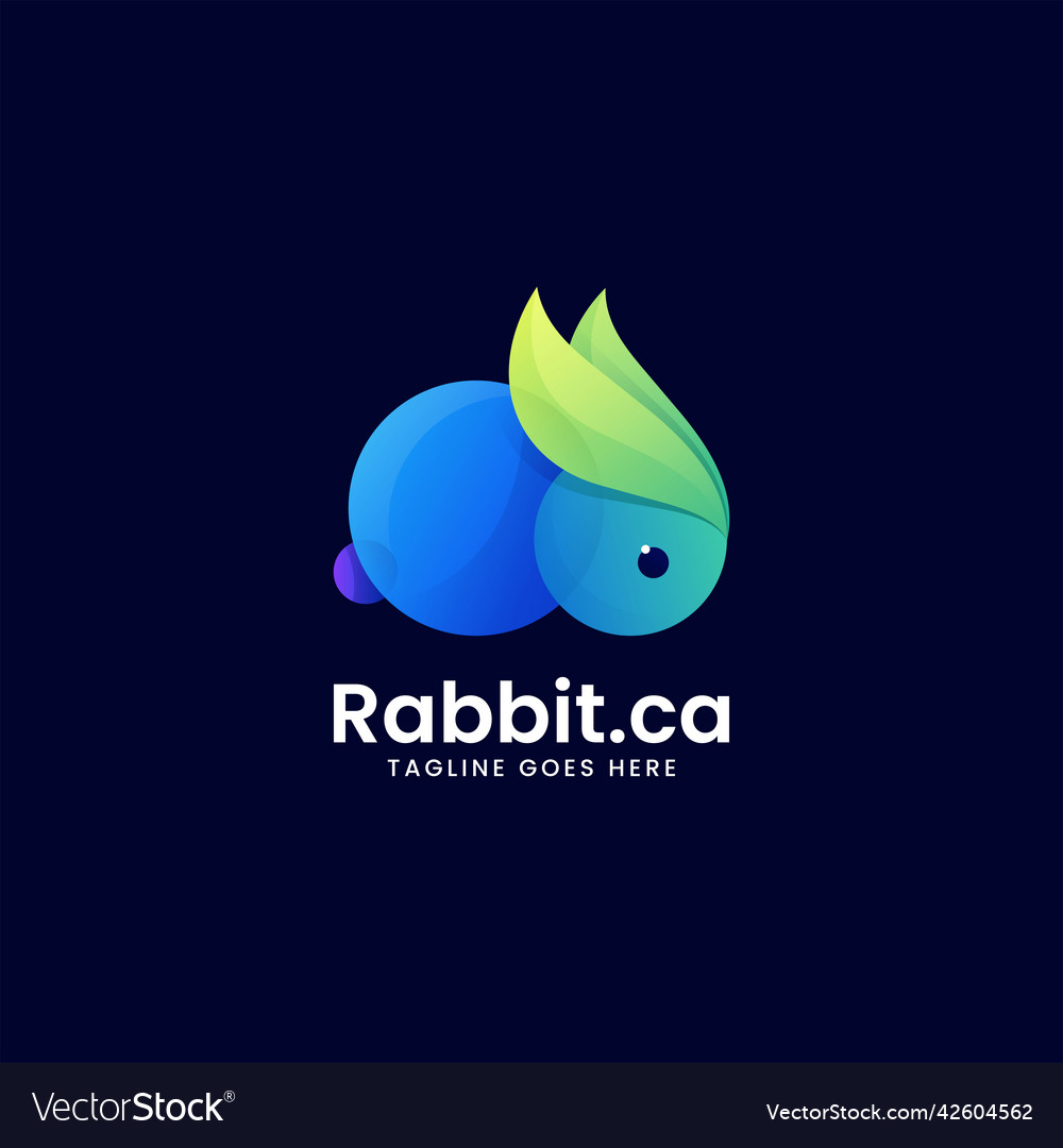 Logo bunny gradient colorful style