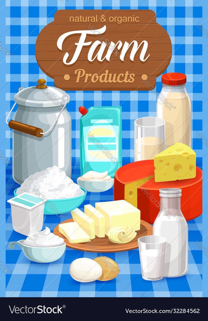 milk-and-dairy-farm-food-products-poster-vector-image