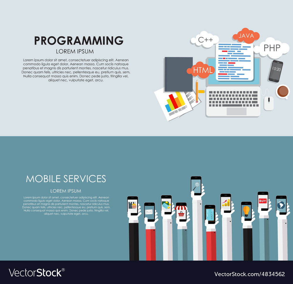 Modern Flat Design Banner For Your Business Vector Image