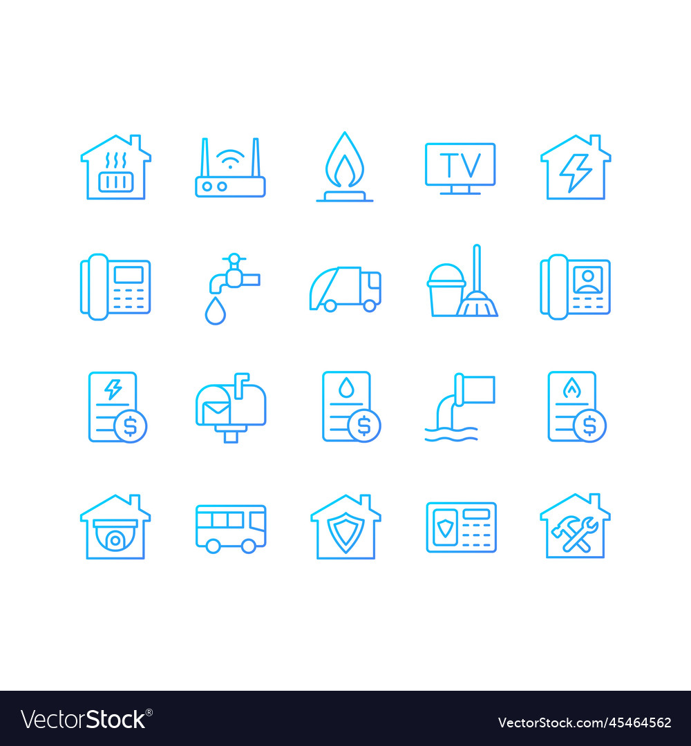 Public utilities pixel perfect gradient linear vector image Public utilities pixel perfect gradient linear