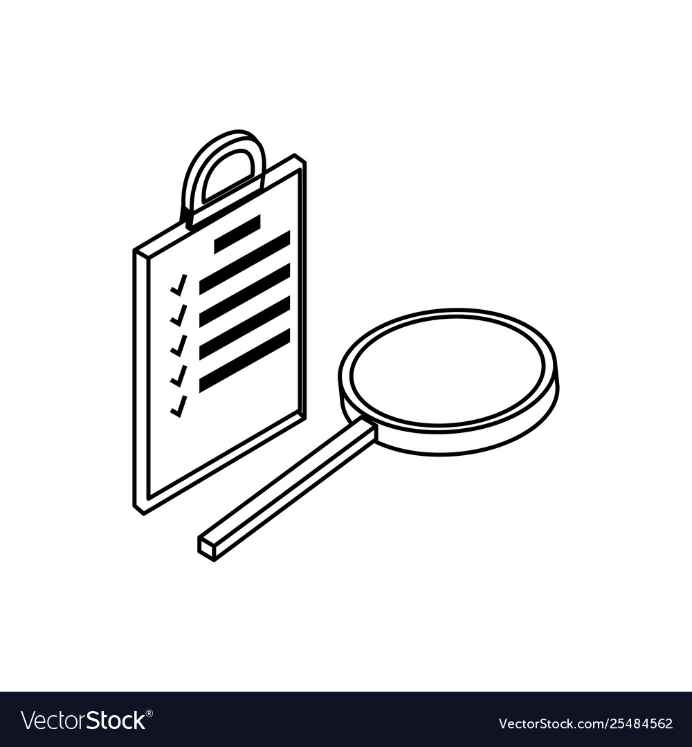 Search magnifying glass with checklist