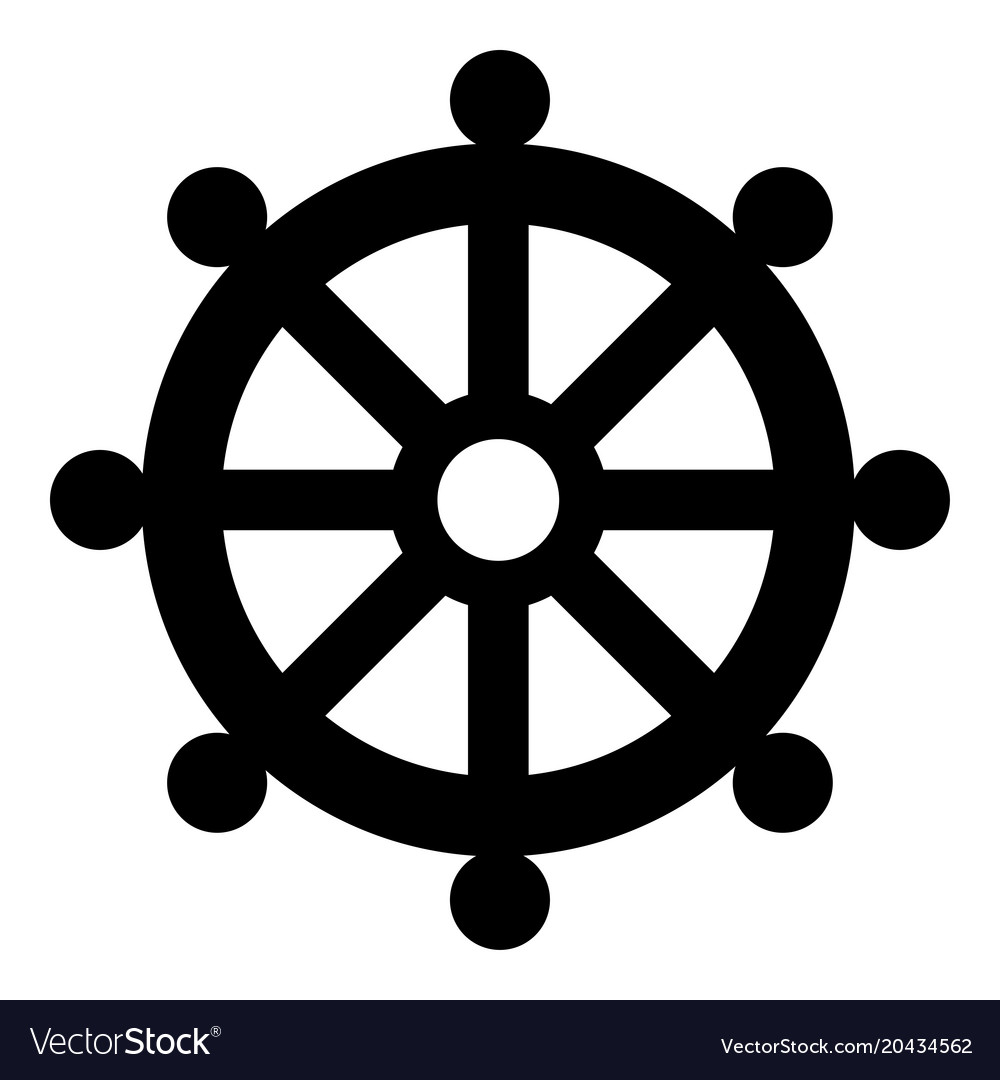 Symbol budhism wheel law religious sign icon