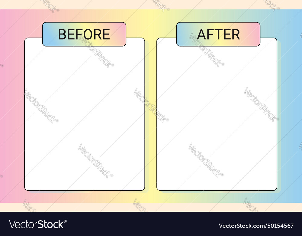 Before And After Template Comparison Background Vector Image Before And After Template Comparison Background Vector Image