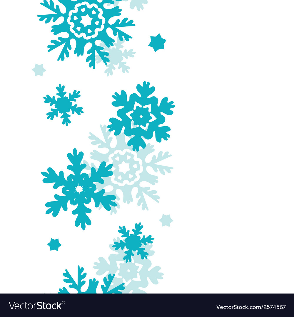 Blue frost snowflakes vertical seamless pattern Vector Image