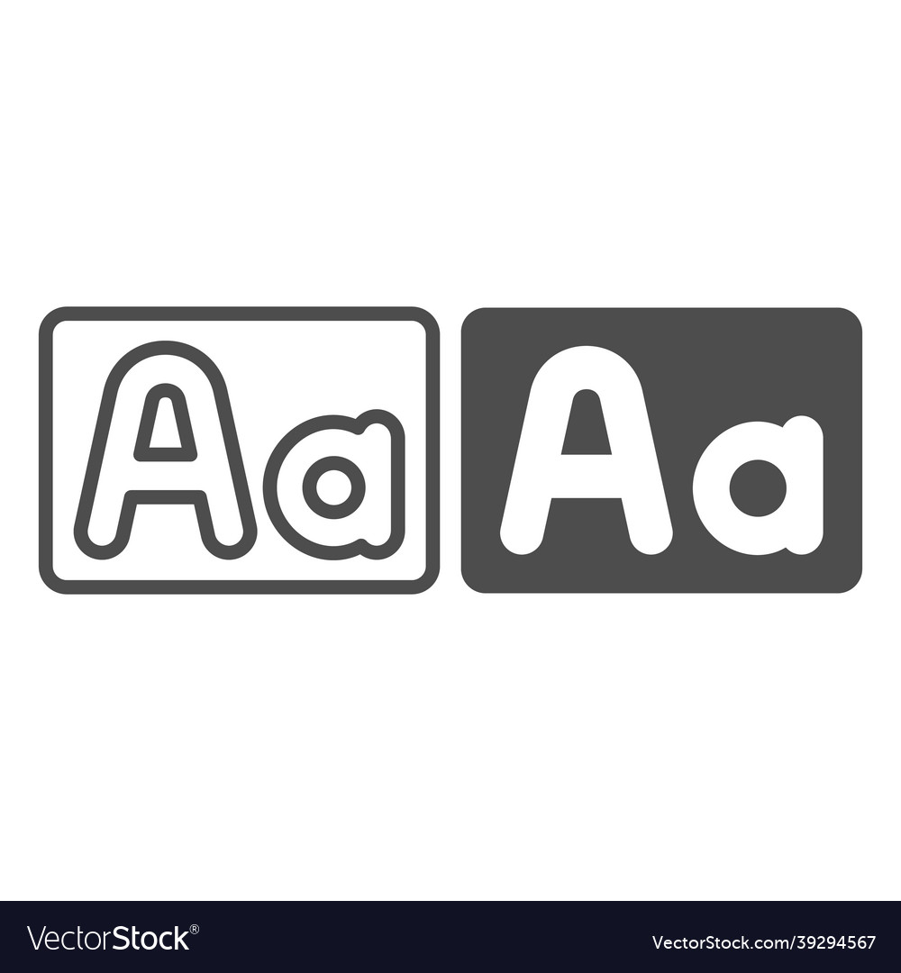 Capital and small letter a upper and lower case Vector Image