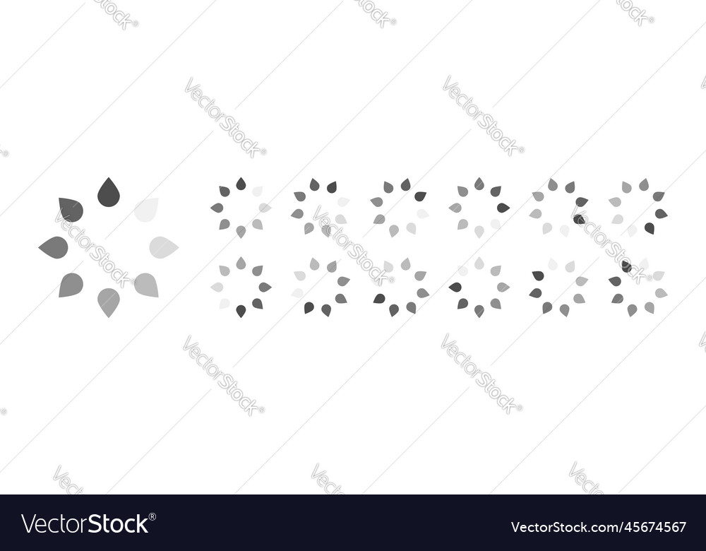 Circular loading buffering icons vector image Circular loading buffering icons
