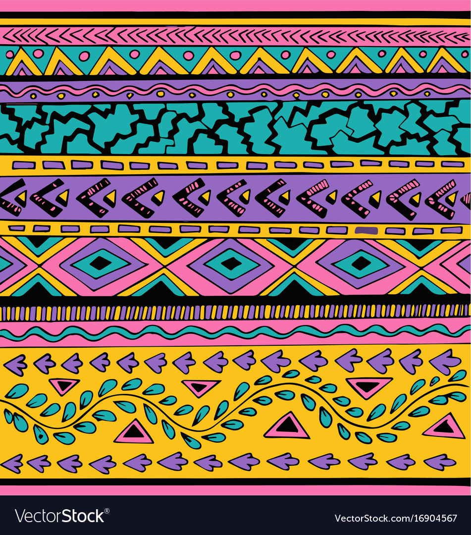 Colorful tribal seamless pattern