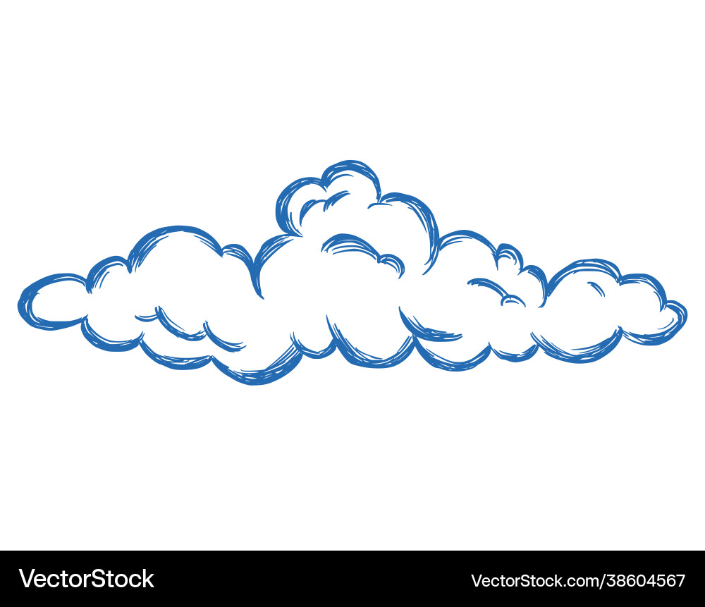 Hand drawn cloud set doodle Royalty Free Vector Image