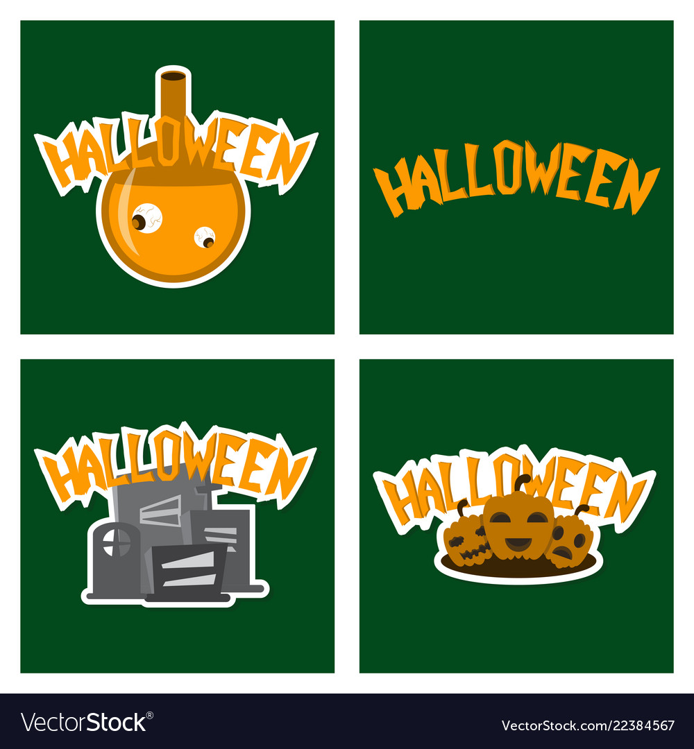 Happy halloween design elements