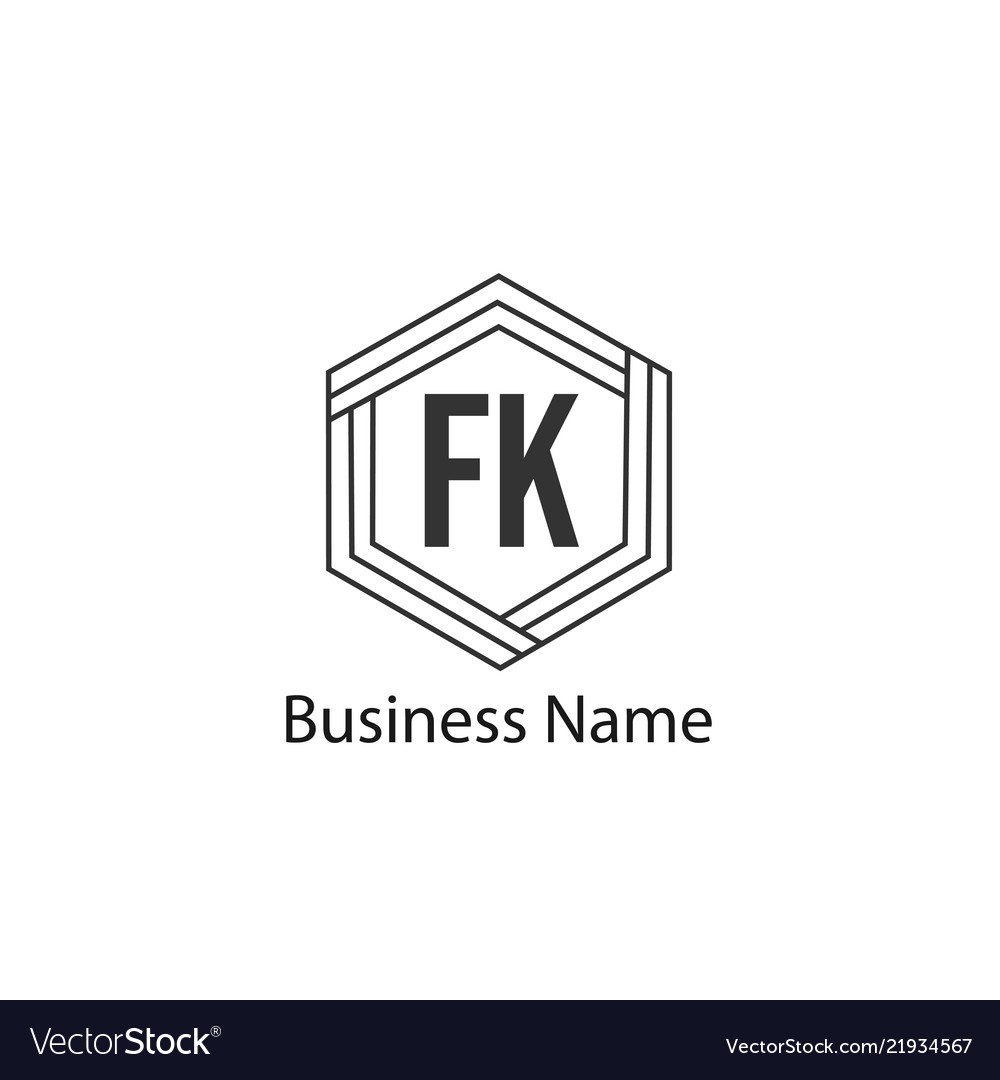 Initial letter fk logo template design