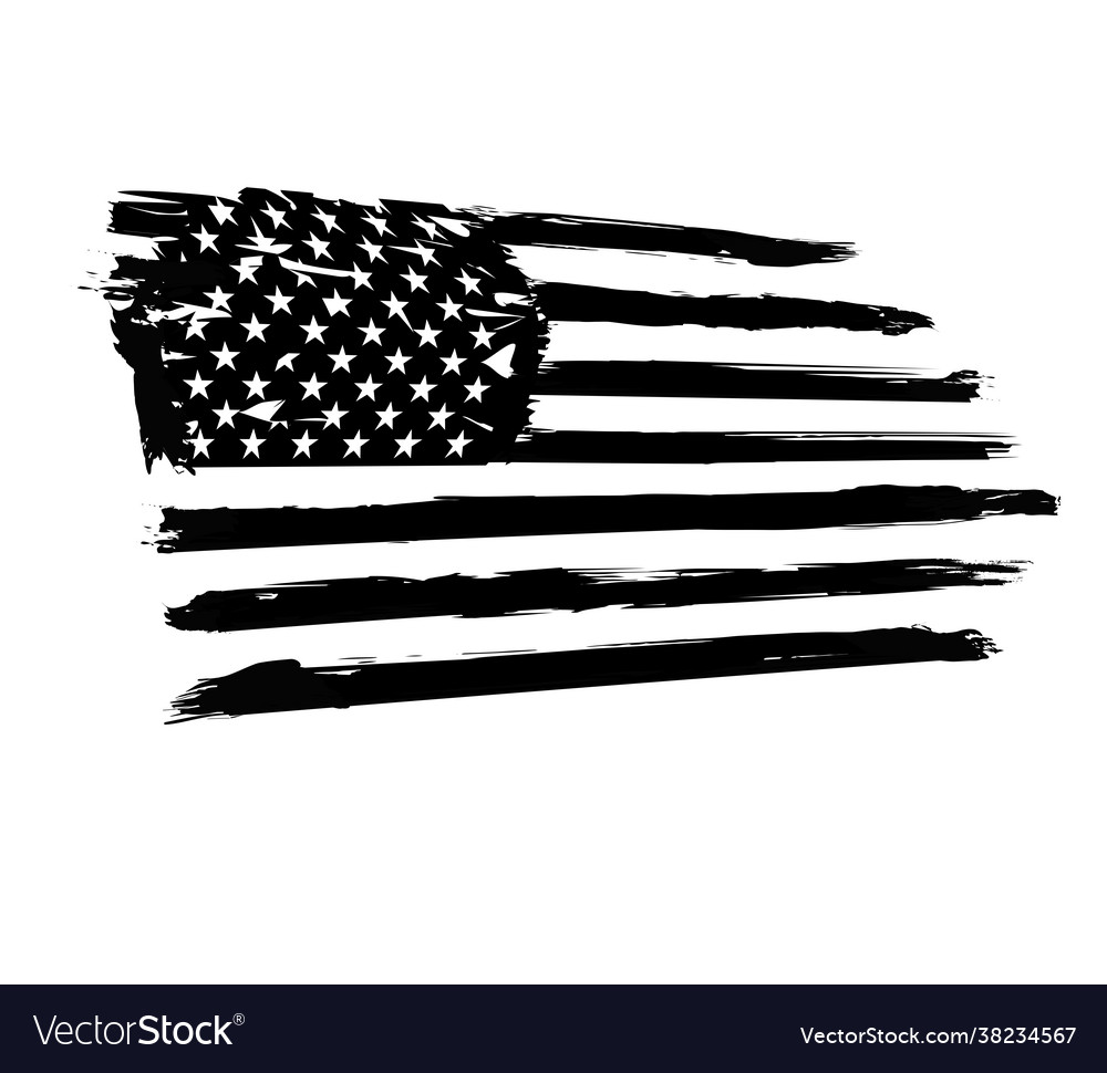 Usa Flag Distressed American Flag Military Army Vector Image